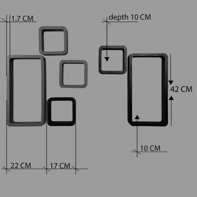 DECORASIA  Cube Shape MDF (Medium Density Fiber) Wall Shelf  (Number of Shelves - 6) Red & Pink