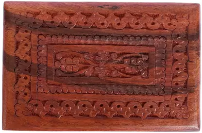 Women Wooden Jewel Organizer Hand Carved with Mugal Carvings - 6 Inches Makeup, Jewellery & other Utility Vanity Box  (Brown)