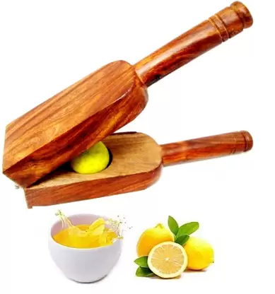 Wood Hand Juicer Wooden Lemon Squeezer Hand Juicer(Design May be Different)  (Brown Pack of 1)