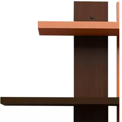 DECORASIA Ladder Shelf MDF (Medium Density Fiber) Wall Shelf  (Number of Shelves - 4, Brown, Orange)