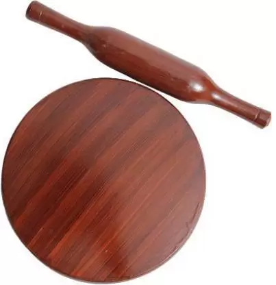 wooden chakla belon/roti maker/roti roller/rolling pin/bread maker Rolling Pin & Board  (Brown, Pack of 1)