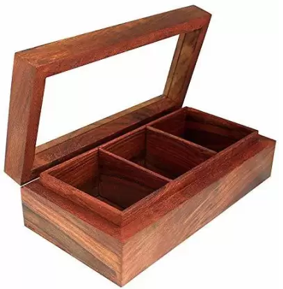 Wooden Table Top Masala box 1 Piece Spice Set  (Wooden, Brown)