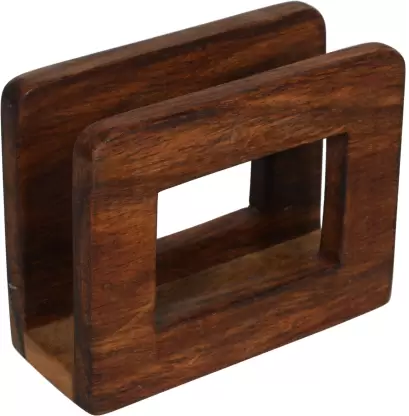 Wood Tissue Paper Holder  (Brown)