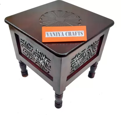 Wooden Carved Beautiful Handmade Stool | Table | for Office | Home Furniture Stool  (Brown, Pre-assembled)