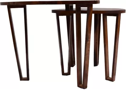 Wood Nesting Tables for Living Room Set of 3 |Nesting Table Solid Wood Nesting Table  (Finish Color - Natural Finish, Set of - 2, Pre-assembled)