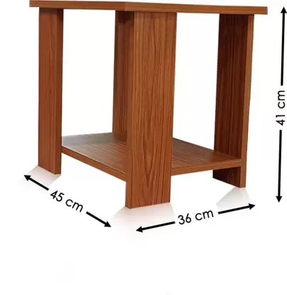 Wood Bed Side Table Rectangular Stool Table End Table Corner Table Engineered Wood Side Table  (Finish Color - Natural Teak, DIY(Do-It-Yourself))