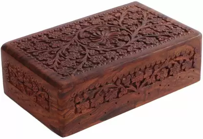 DECORASIA Wooden Designer Handcarved Jewellery Box Makeup, Jewellery & other Utility Vanity Box  (Black)