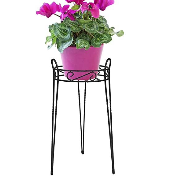 DECORASIA Plant Stand Flower Pot Stand for Balcony Living Room Outdoor Indoor Plants Plant Holder Home D�cor Pot Table Item (Black)