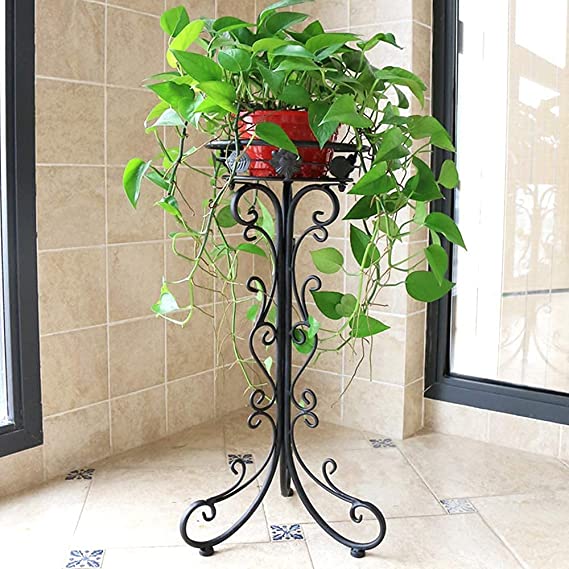 DECORASIA PlantS Holder Indoor and Outdoor Gamla stand for balcony, living room etc Black -26x26x44 cm