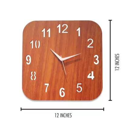 DECORASIA 30 cm X 30 cm Wall Clock  (Brown, With Glass, Standard)