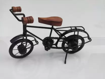 Wooden and Iron Metal Cycle Miniature Showpiece an Antique Home Decor Decorative Showpiece - 33.5 cm  (Iron, Wood, Black, Brown)