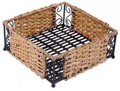 Wooden Storage Basket Multipurpose Usage Decorative Showpiece - 7.62 cm  (Wood, Multicolor)