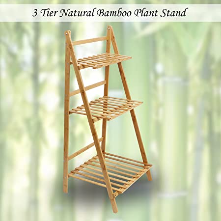 DECORASIA Eco-Friendly Bamboo Plant Stand for Living Room, Balcony, Garden | Plant Display Rack, 97 cm (AR-3655)