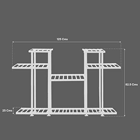 DECORASIA Aster Planter Stand (White) - Multiple Pot Stand Indoor/Outdoor, Multipurpose Stand, Racks, Planter Stand