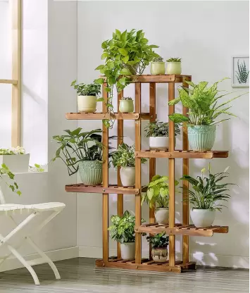 Plant Stand/Pot Stand | Living Room Side Stand/Flower Pot Stand | Vase Stand | Indoor Outdoor Planter Display Shelving (001) Plant Container Set  (Wood)