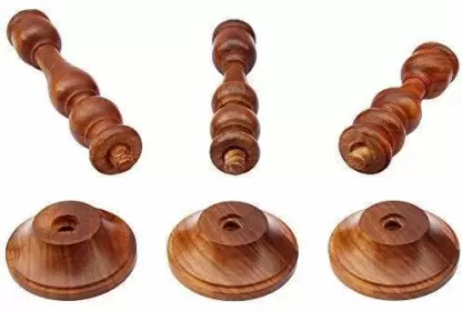 DECORASIA  Wooden Candle Holder Stand for Home Décor Wood Candle Holder Set (Brown, Pack of 3) Wooden Candle Holder (Brown, Pack of 3) Candle  (Brown, Pack of 3)