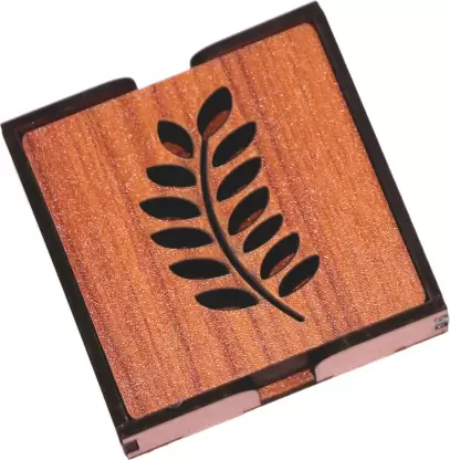 Rectangle Reversible Wood Coaster Set  (Pack of 6)