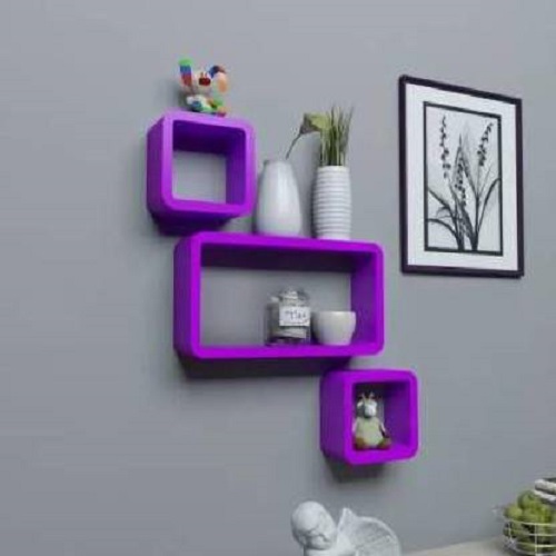 DECORASIA Cube Shape MDF (Medium Density Fiber) Wall Shelf  (Number of Shelves - 3,