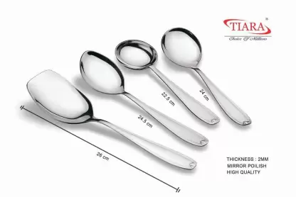 Stainless Steel Serving Cooking Combo 4pc Stainless Steel Serving Spoon Set  (Pack of 4)