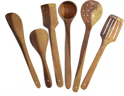 Wooden Spatula  (Pack of 6)