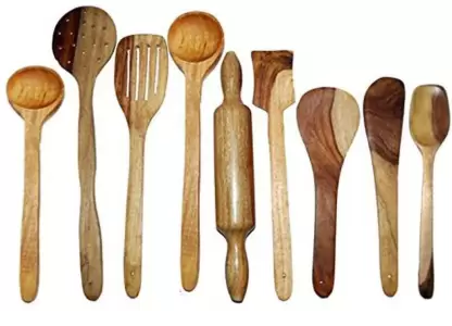 Wooden Spatula  (Pack of 9)