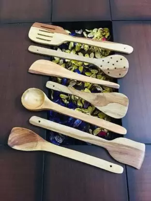 DECORASIA Wooden Spatula  (Pack of 7)