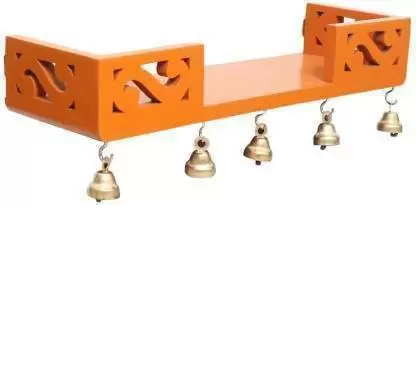 DECORASIA Wooden Wall Shelf  (Number of Shelves - 1, Orange)